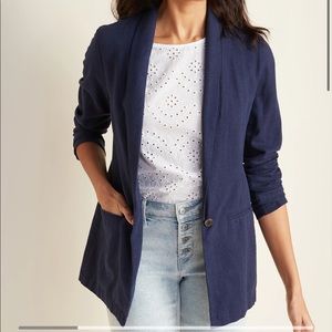 Old Navy - Navy Linen-Blend Blazer - size XL
